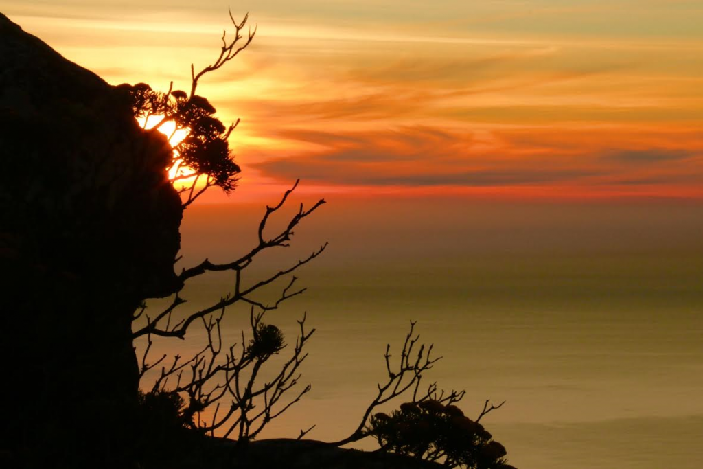 Zuid Afrika-Kaapstad-Tafelberg-zonsondergang