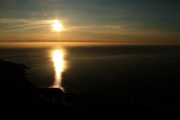 Zuid Afrika-Kaapstad-Tafelberg-zonsondergang